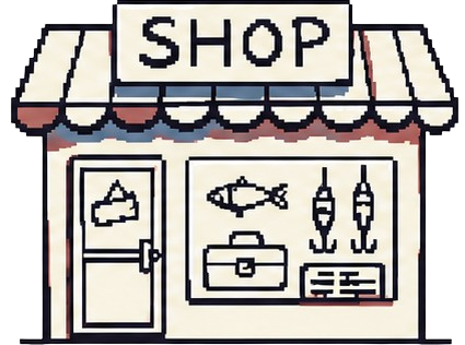 Pixel art of a Bait and Tackle Shop